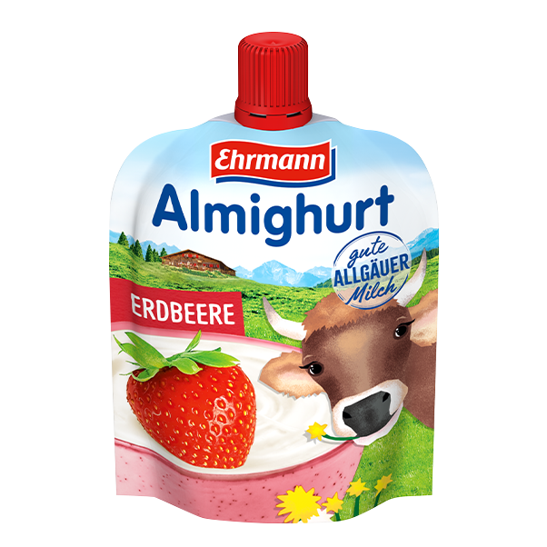 Ehrmann Almighurt squeeze pouch Strawberry 100g